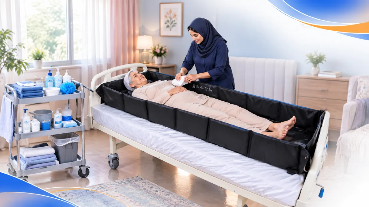آموزش کامل حمام سالمندان در تخت با حمام سیار